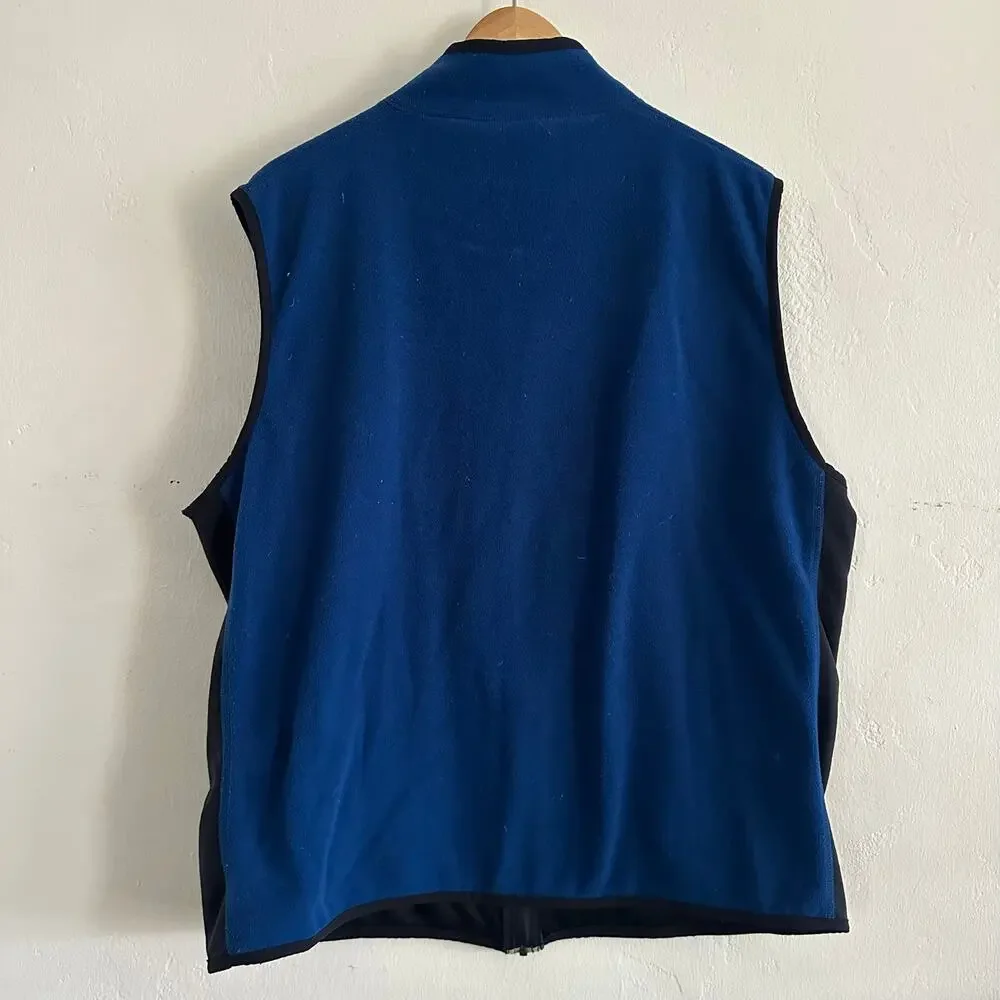 The North Face Full Zip Fleece Vest Blue Men's Size XLarge Zip Pockets‎